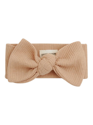 organic waffle knot bow - tan