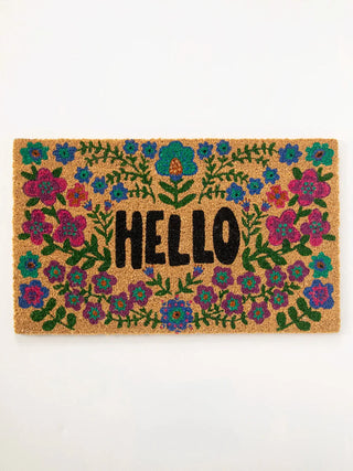 bungalow doormat natural- hello