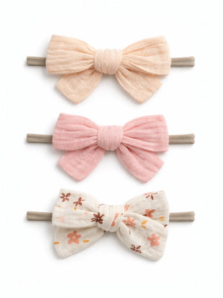 3-pack nylon bows -clara