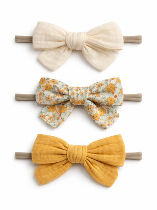 3-pack nylon bows -hazel