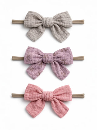 3-pack nylon bows - luna