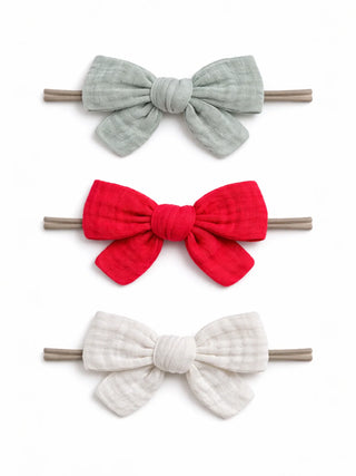 3-pack nylon bows - lucia