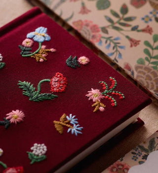 mini embroidered journal