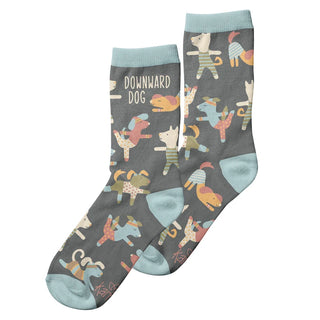 grey downward dog socks