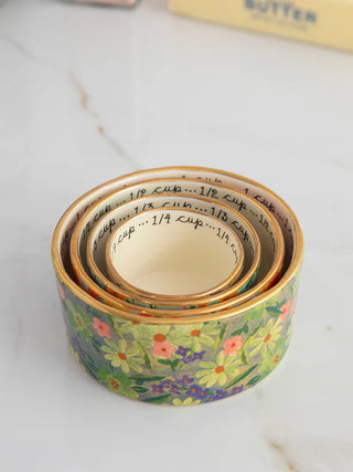 nesting ceramic measuring cups - multi floral