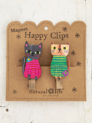 magnet happy clips, set of 2 - cat