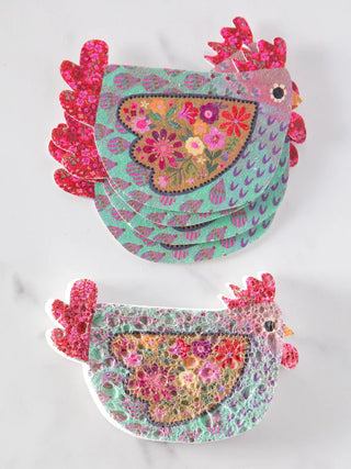 puff up sponges, set of 5 - chicken