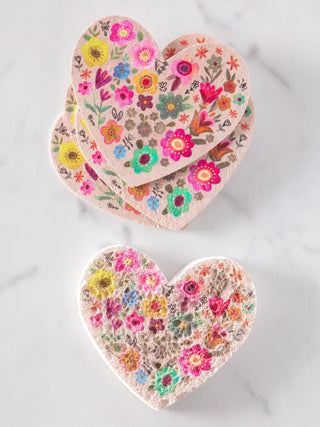 puff up sponges, set of 5 - heart