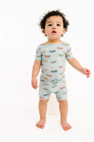 pilot pals bamboo shorts set