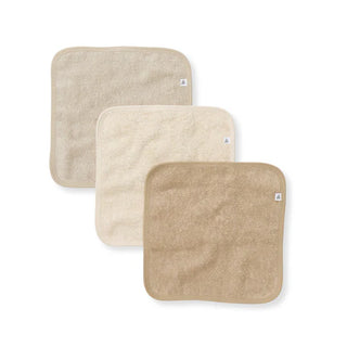 organic cotton woven terry solid washcloths, 3 pack