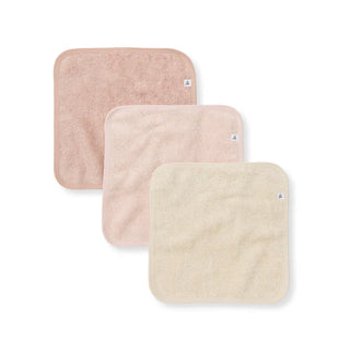 organic cotton woven terry solid washcloths, 3 pack
