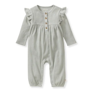 organic cotton baby girl thermal jumpsuit
