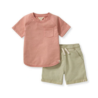 toddler boy vintage wash pocket tee & shorts set