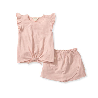 organic girl slub tee & shorts set