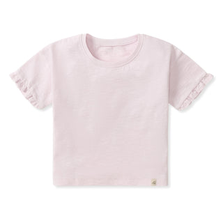 drop shoulder ruffle t-shirt
