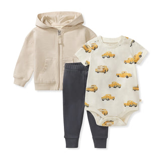 burt's truck jacket, bodysuit & pant, 3 piece set