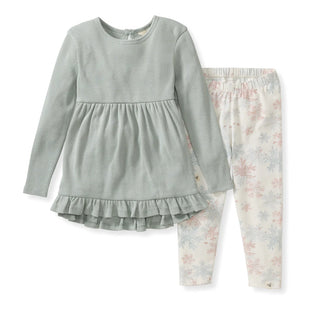 snowflake flurries organic tunic & pants set