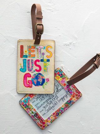 travel happy luggage tag