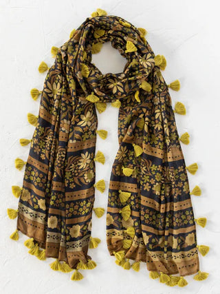 sayulita scarf - black floral