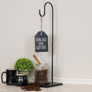 24.25" black metal hook stand