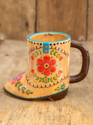 folk art coffee mug - betty the boot