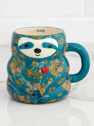 folk art coffee mug- sylvia the sloth