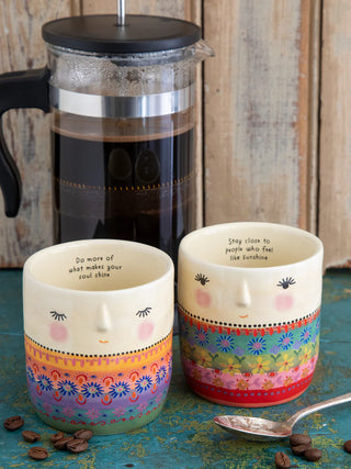 folk friend coffee mugs, set of 2