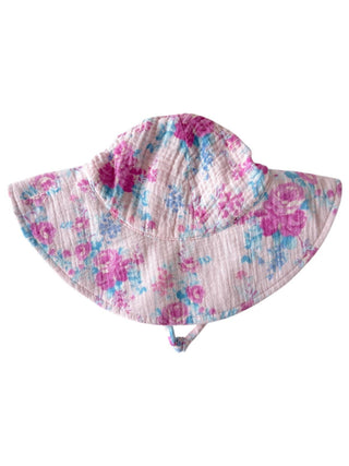 muslin wide brim sunhat - garden secrets