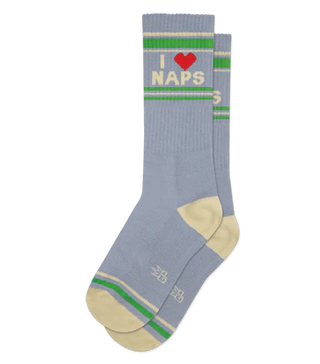 'i love naps' gym socks