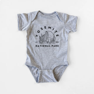 yosemite national park - baby fine jersey bodysuit - heather grey