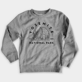 yosemite national park lightweight crewneck sweatshirt- nickel grey