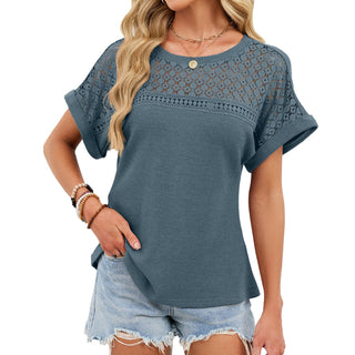 lace trim relaxed fit t-shirt