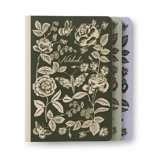 assorted set of 3 english rose notebooks