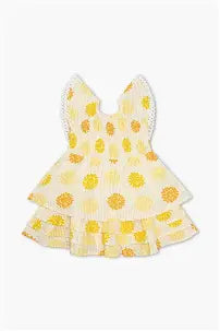 smocked ruffle dress- sunburst