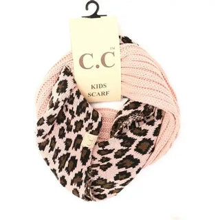 kids solid cable knit infinity scarf - assorted