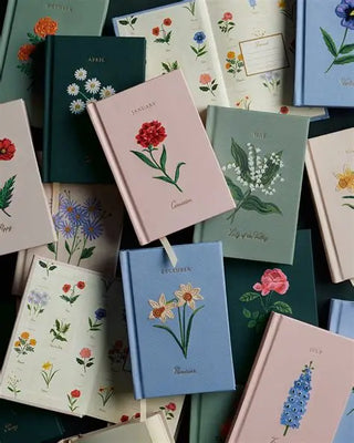 birth month mini embroidered journal - assorted