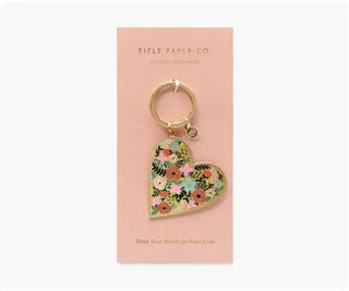 enamel keychain- floral heart