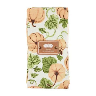 orange pumpkin dinner napkins, set of 4