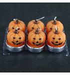 pumpkin tea lights, set of 6