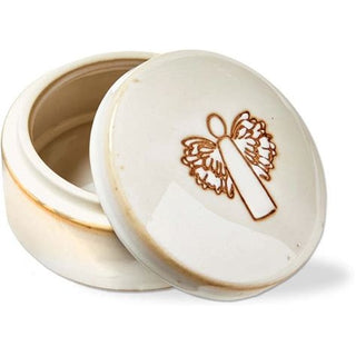 ceramic angel trinket dish with lid