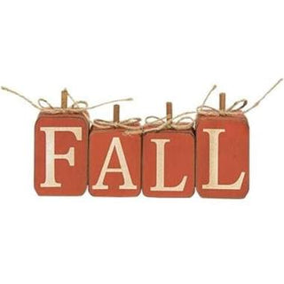 fall wood pumpkin block, set of 4