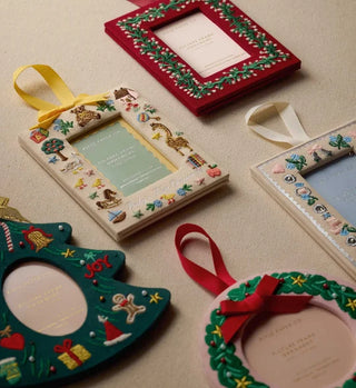 baby's first christmas embroidered frame ornament