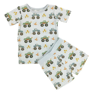 monster truck bamboo shorts set