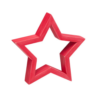 red washed wood hollow star