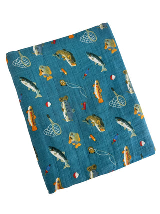 gone fishing muslin swaddle