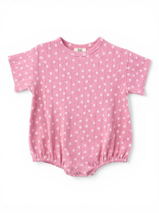 organic pointelle t-shirt bubble - pink flower