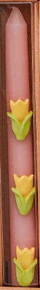 spring flower taper candles - assorted