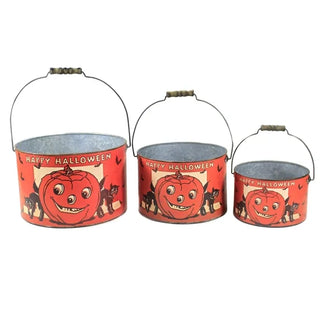 happy halloween tin buckets- assorted