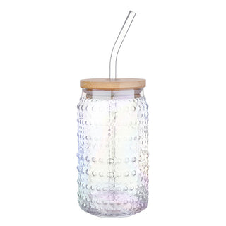 glass hobnail tumbler clear luster