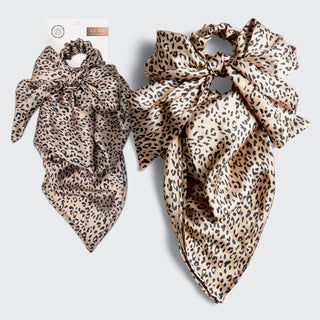 eco-friendly elasticized hair scarf - leopard